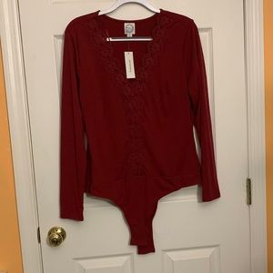 Maroon Lace Body Suit (Francesca’s) Size 1X